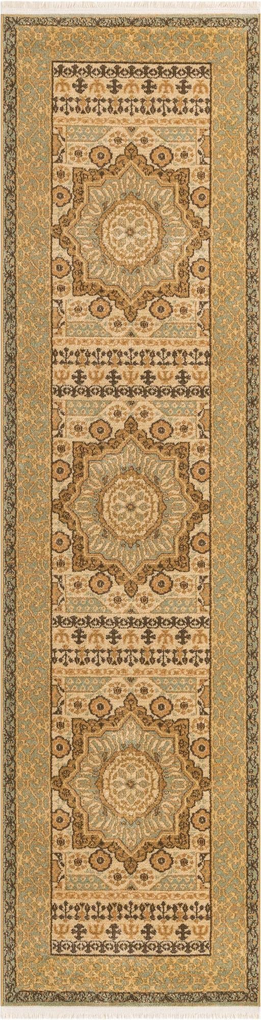 Amina Collection 10' Runner Cream Flatweave Rug - Soft Hallway & Entryway Carpet | Durable for High Traffic Areas | Perfect for Home, Office & Apartment Decor