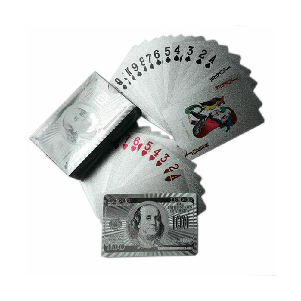 Premium Silver Foil Playing Cards - $100 Luxury Deck for Poker, Blackjack & Magic Tricks - Perfect for Casino Nights, Gifts & Collectors