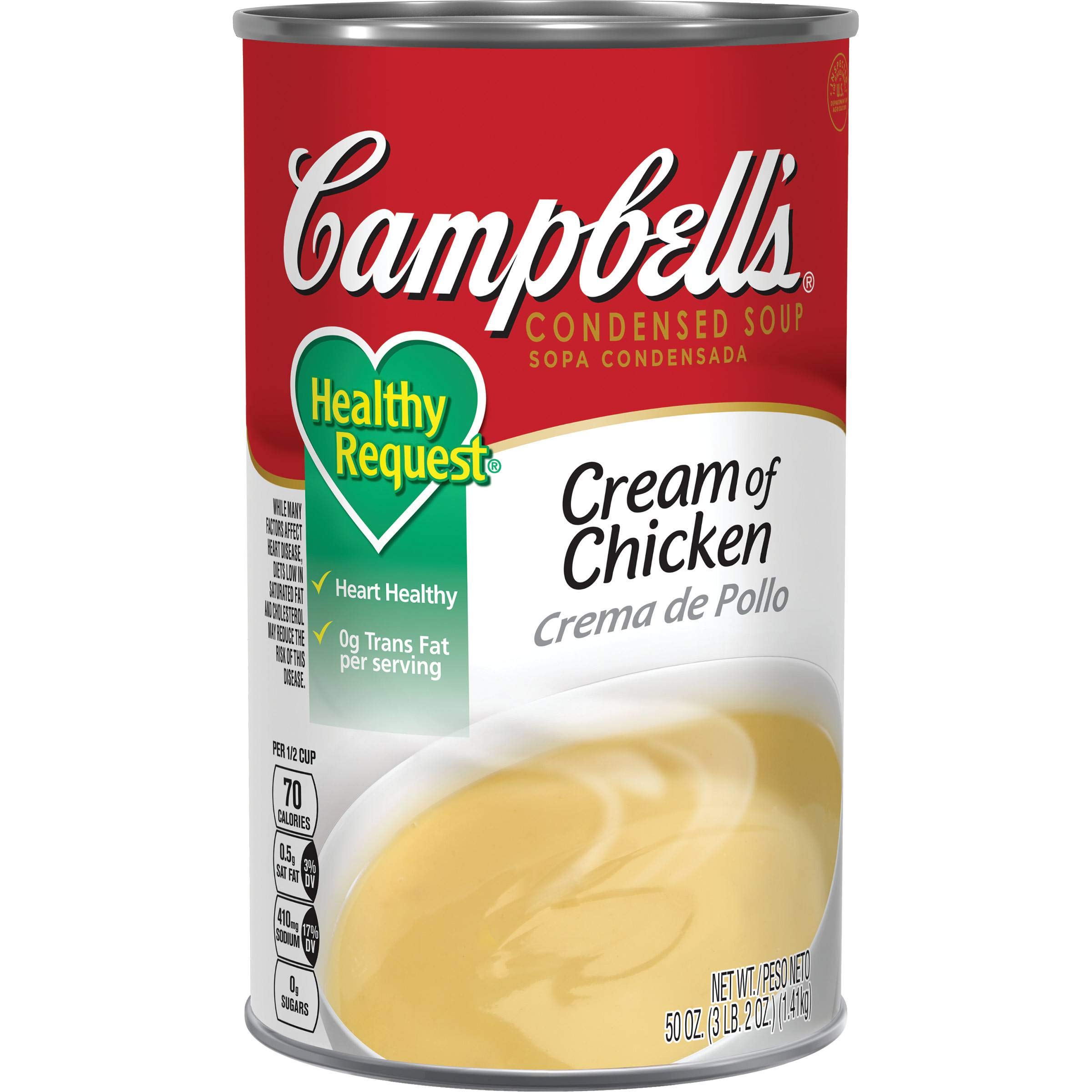 Campbell's Healthy Request Cream of Chicken Soup - 50 oz Can (Pack of 12) | Bulk Pantry Staple for Cooking, Camping & Emergency Food Storage