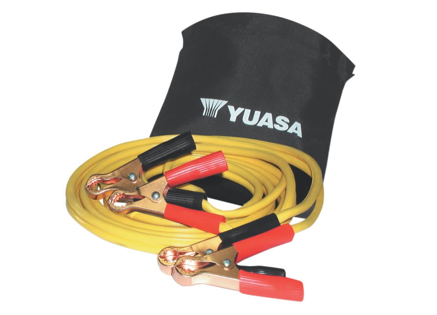 Yuasa Heavy Duty Motorcycle Jumper Cables - 12V Battery Booster Cables for ATV, Dirt Bike & Powersports - Emergency Jump Start Kit for Outdoor Adventures & Roadside Assistance