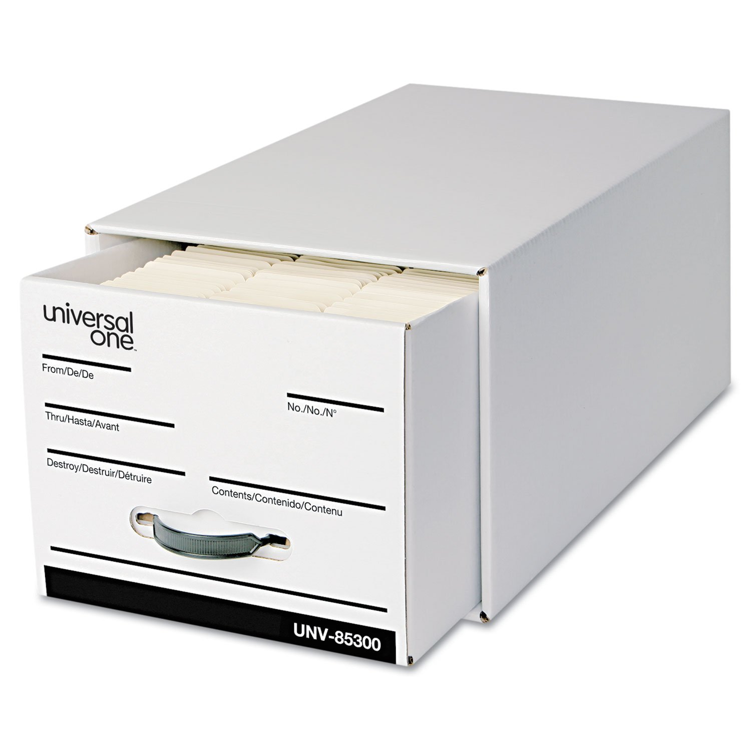 UNV85300 Heavy-Duty Plastic Storage Box Drawer Organizer - Durable Stackable Container for Tools, Office Supplies & Home Organization (Perfect for Garage, Workshop & Closet Storage)