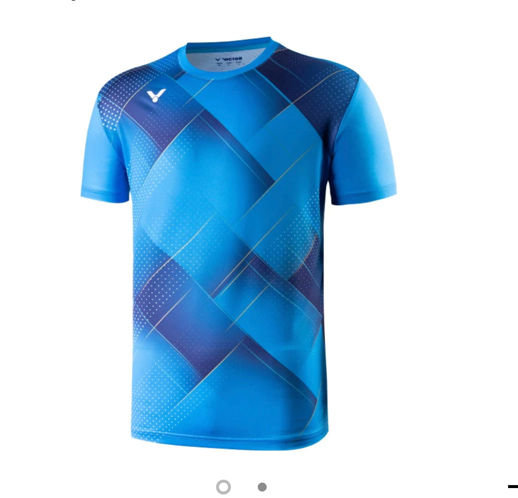 Victor T 15001TD M Dry Fit Game Shirt - Moisture Wicking Performance Tee for Men [Hawaiian Blue] - Perfect for Basketball, Tennis & Outdoor Sports Activities