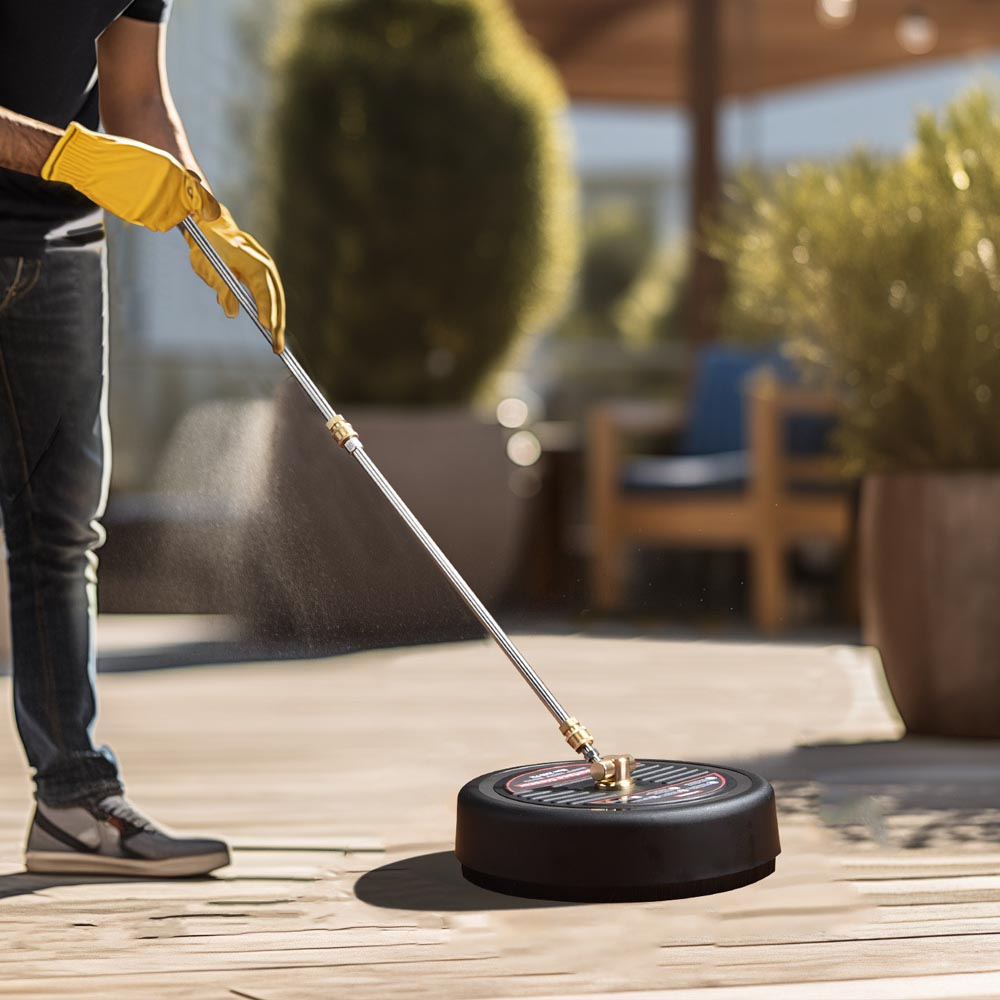 TheLAShop 13 Inch Pressure Washer Scrubber Attachment - 2500 PSI High Power Surface Cleaner for Driveway, Deck, and Concrete Cleaning