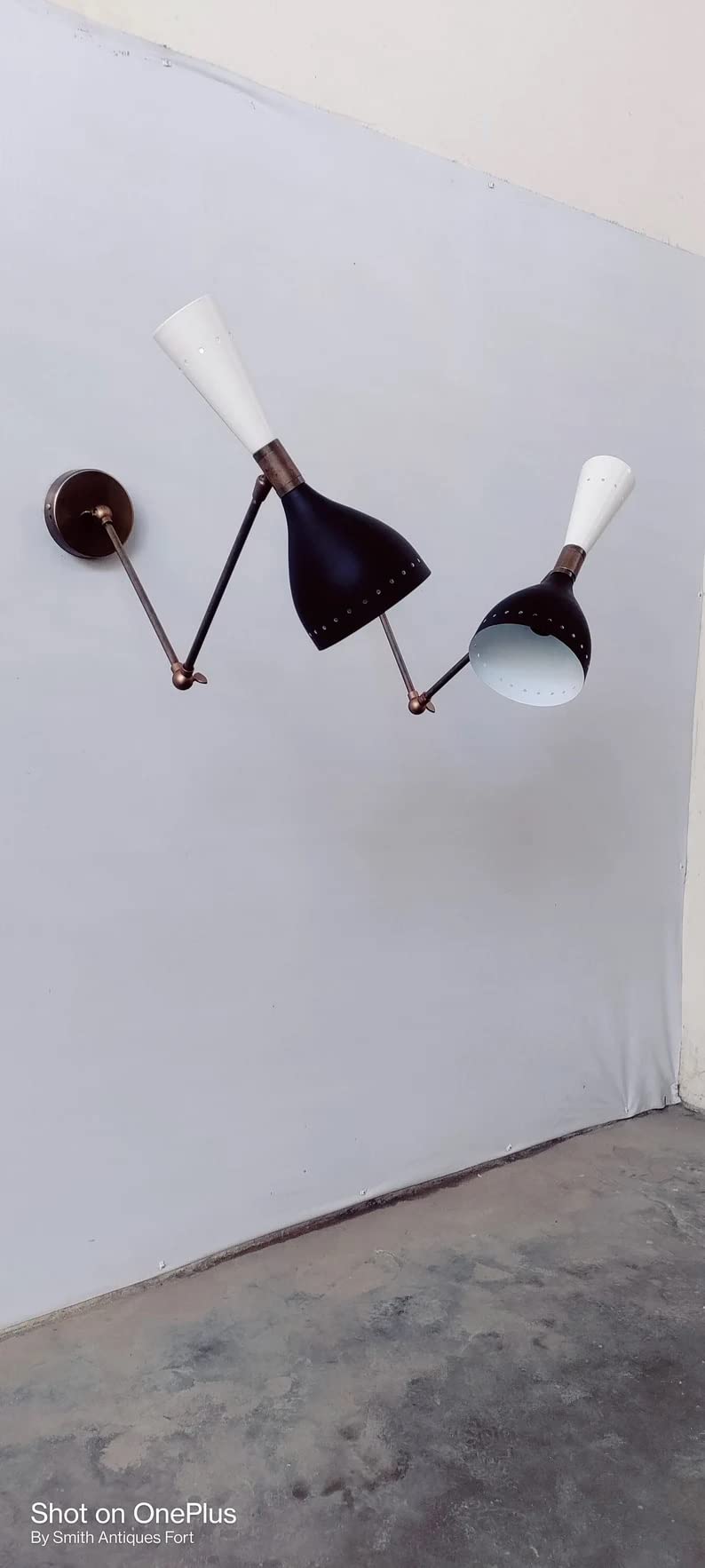 Modern Italian Diabolo Wall Sconces - Set of 2 Stilnovo Style Wall Lights for Living Room, Bedroom & Hallway Lighting