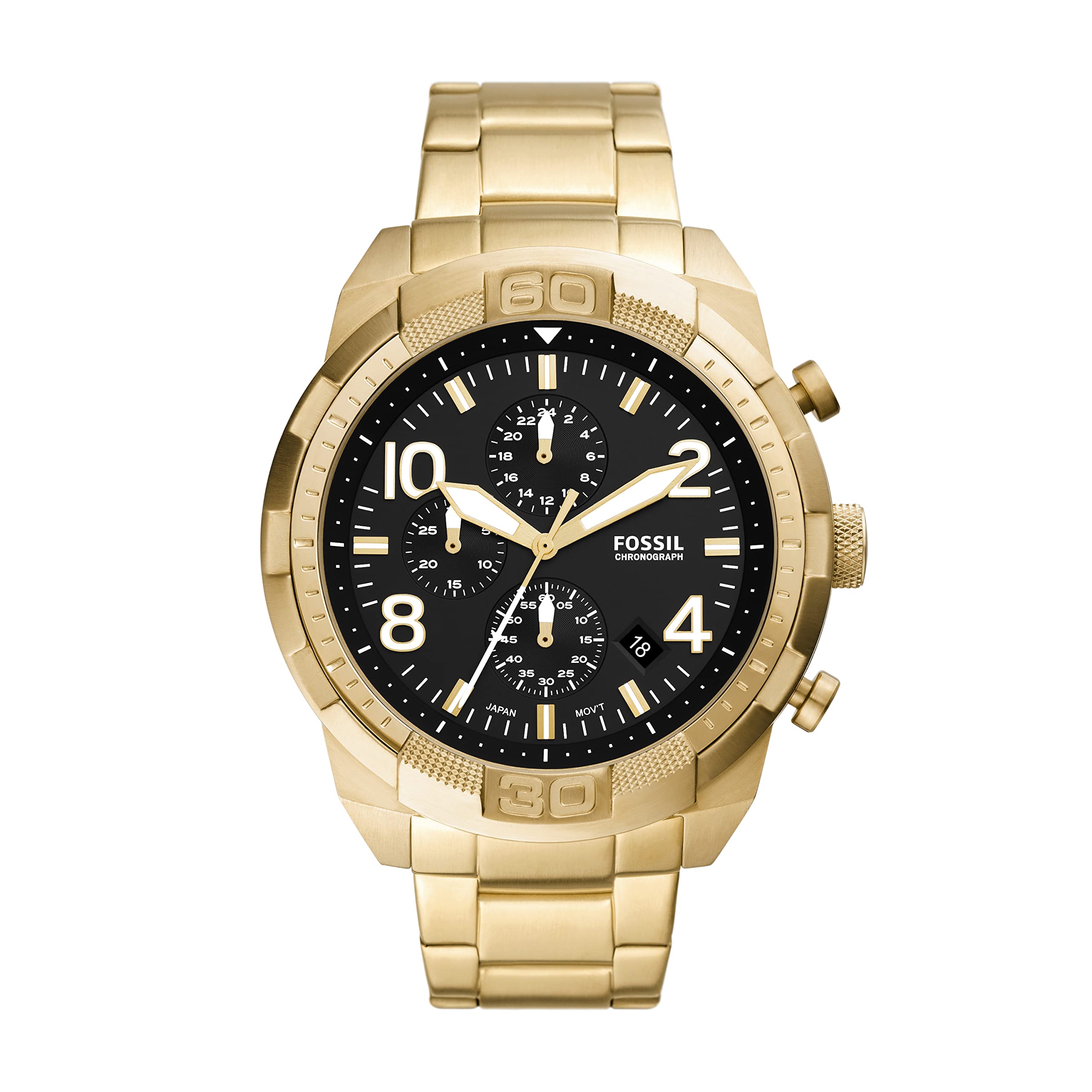 Fossil Bronson Men's Watch - Stainless Steel Bracelet or Genuine Leather Band, Chronograph or Analog Display - Perfect for Business, Casual & Formal Wear