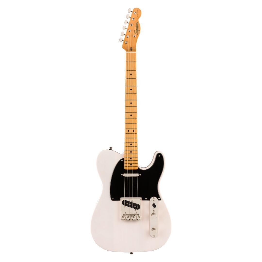 Squier Classic Vibe 6-String Solid Body Electric Guitar for Right-Handed Players - White Blonde Finish - Perfect for Beginners, Practice & Live Performances