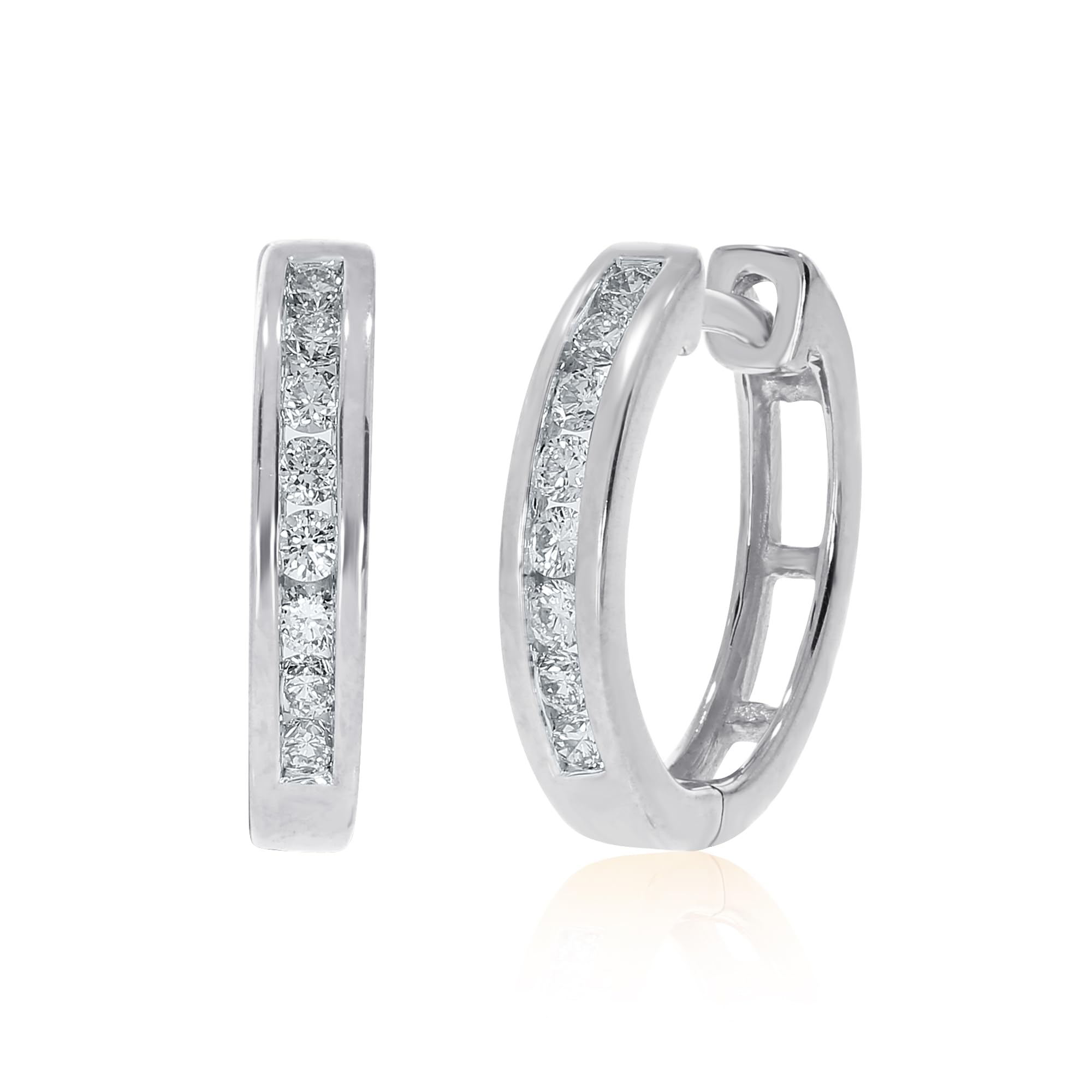 Lab Grown Diamond Huggie Hoop Earrings for Women | 1/4-1/2 CT TW Gold Plated Huggie Hoops | Sparkling GH VS/SI Diamond Jewelry Gift for Her | Perfect for Weddings, Anniversaries & Everyday Elegance