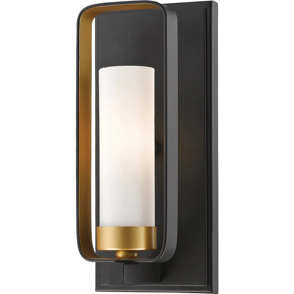 Z Lite Lighting 6000 Custom Aideen Collection Black & Gold Wall Sconce - Elegant Single Light Fixture for Bedroom, Hallway & Living Room Decor
