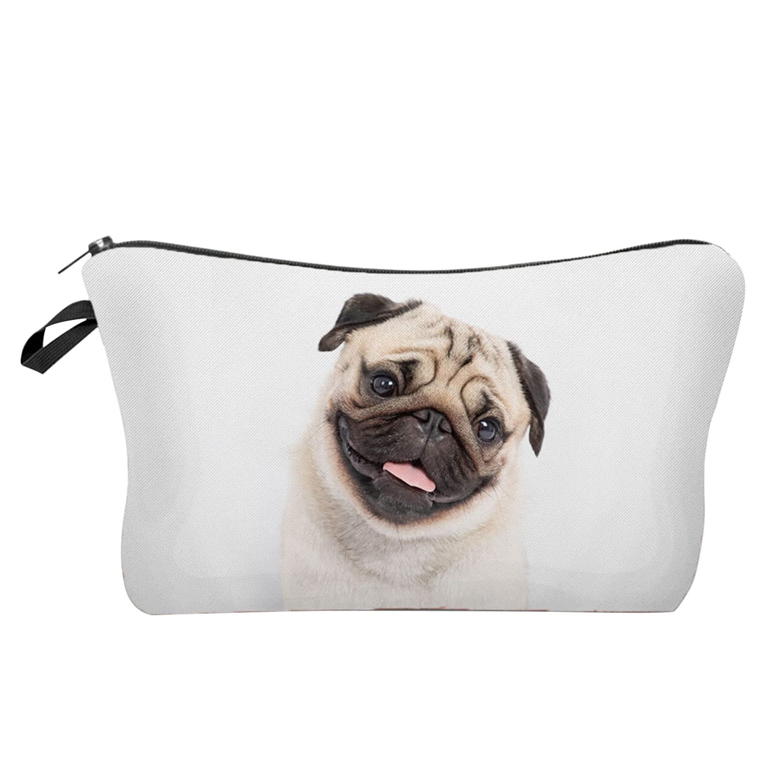 Cute Dog Print Makeup Bag - Large Capacity Cosmetic Organizer for Travel, Waterproof & Durable Makeup Pouch - Perfect for Traveling, Gym, Work & Everyday Use