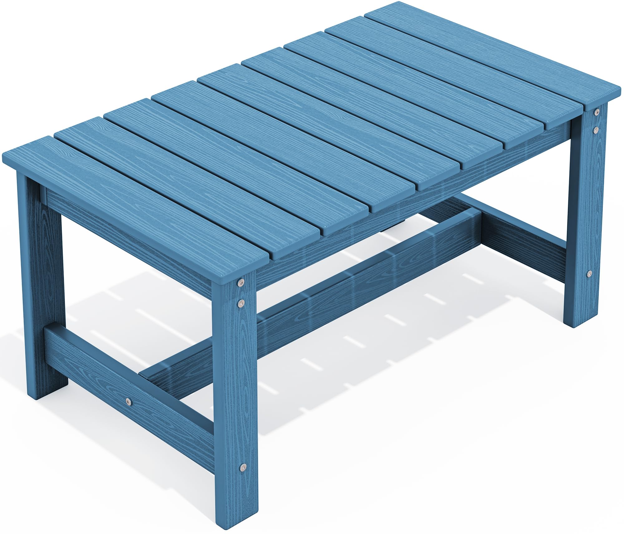 SERWALL HDPE Rectangle Outdoor Coffee Table - Navy Blue Patio Furniture for Garden, Poolside, Deck & Backyard Relaxation