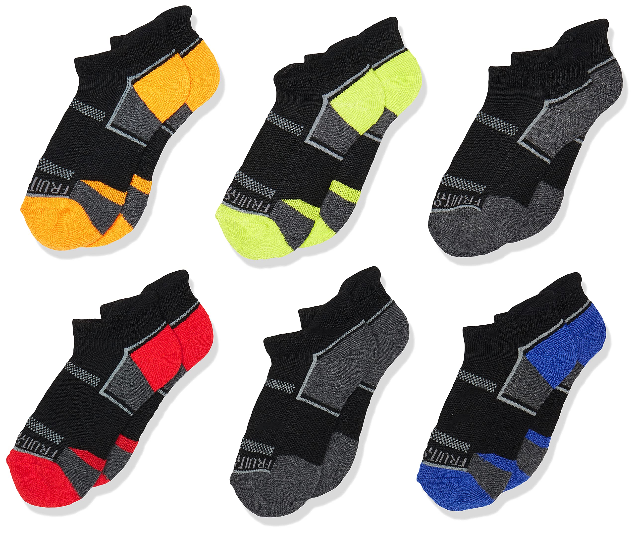 Fruit of the Loom Boys' Everyday Active Crew Socks 6-Pack - Soft Cotton Athletic Socks for Kids, School, Sports & Daily Wear - Comfortable Breathable Socks for Running, Basketball & Casual Outfits
