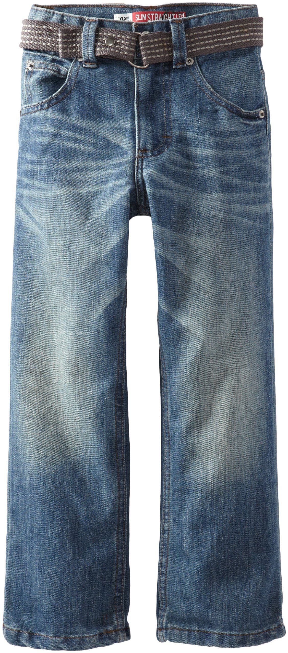 Lee Boys' Belted Slim Straight Leg Dungaree Jeans - Comfortable & Stylish for School, Play & Everyday Wear