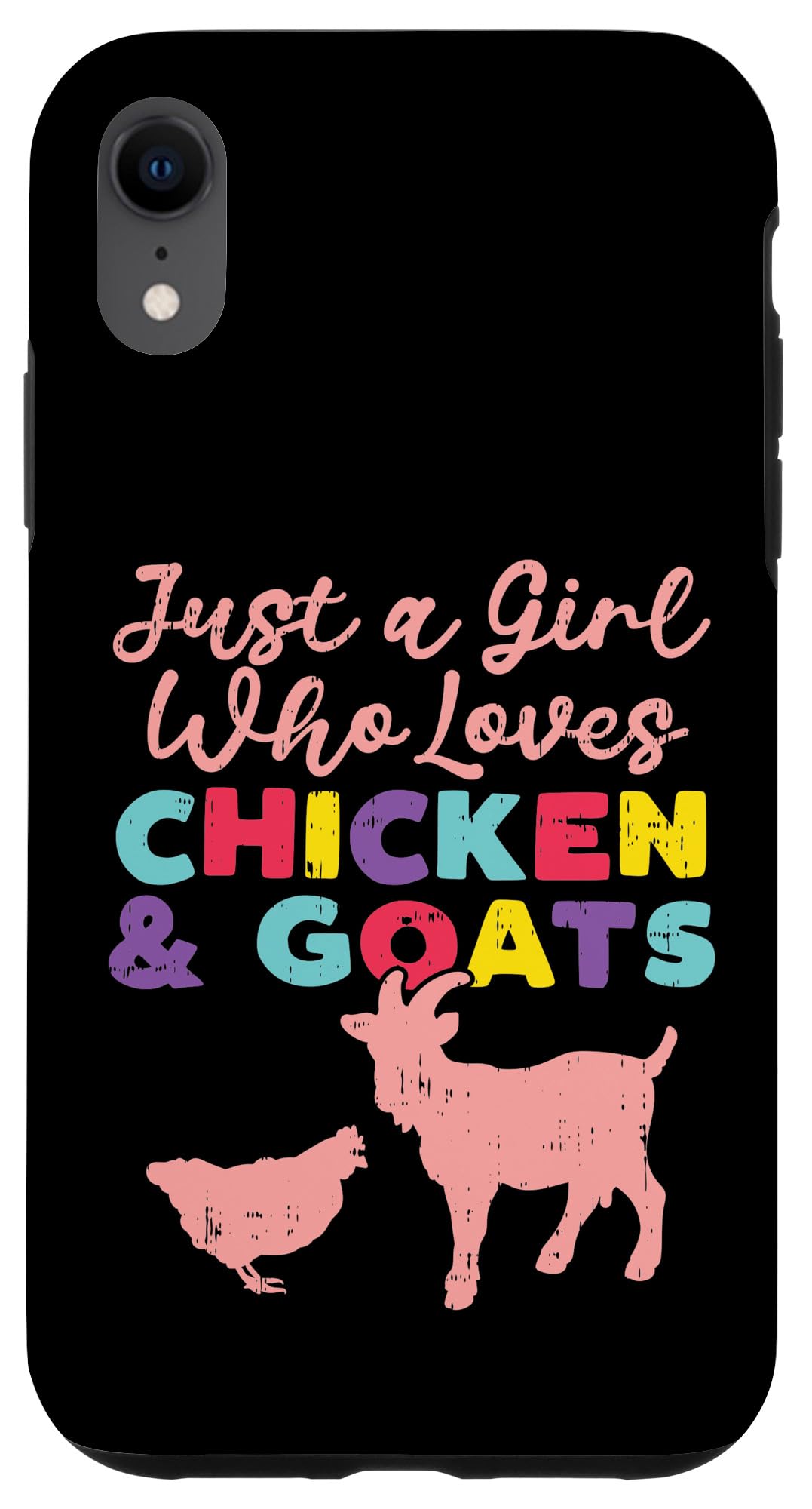 iPhone XR Case - Funny Farm Animal Lover Gift for Women & Girls - Perfect for Farmers, Chicken & Goat Enthusiasts - Durable Protective Cover for Everyday Use