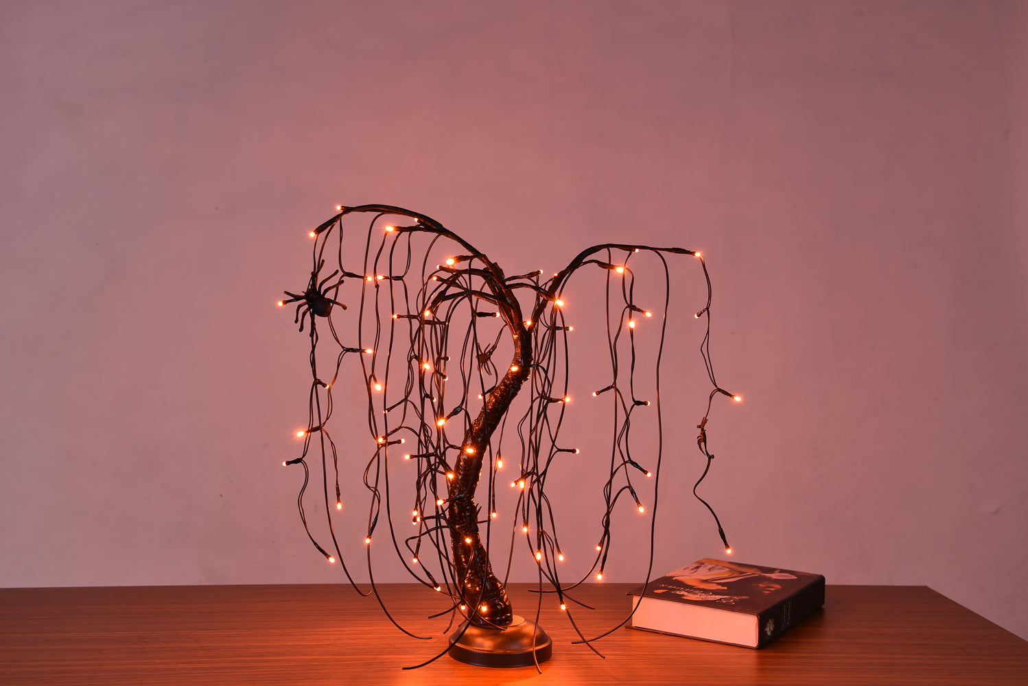 2' Orange LED Battery Operated Willow Tree - Decorative Indoor/Outdoor Lighting for Christmas, Halloween, Parties & Home Decor