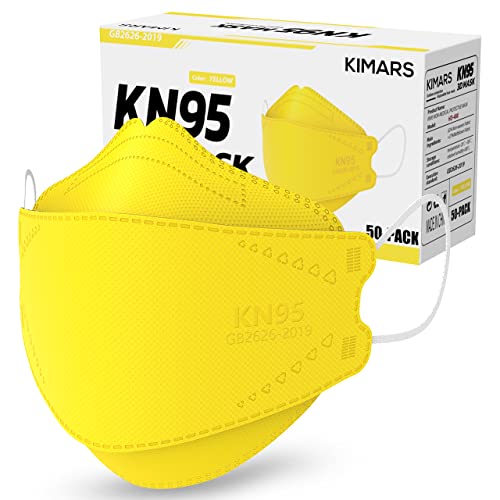 KIMARS KN95 Face Masks 50 Pack - Breathable Disposable for Work & Travel