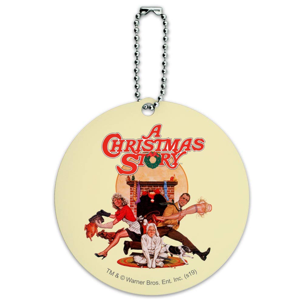 Christmas Story Round Luggage ID Tag - Personalized Suitcase & Carry-On Baggage Tag - Perfect for Travel, Vacation & Holiday Gifts