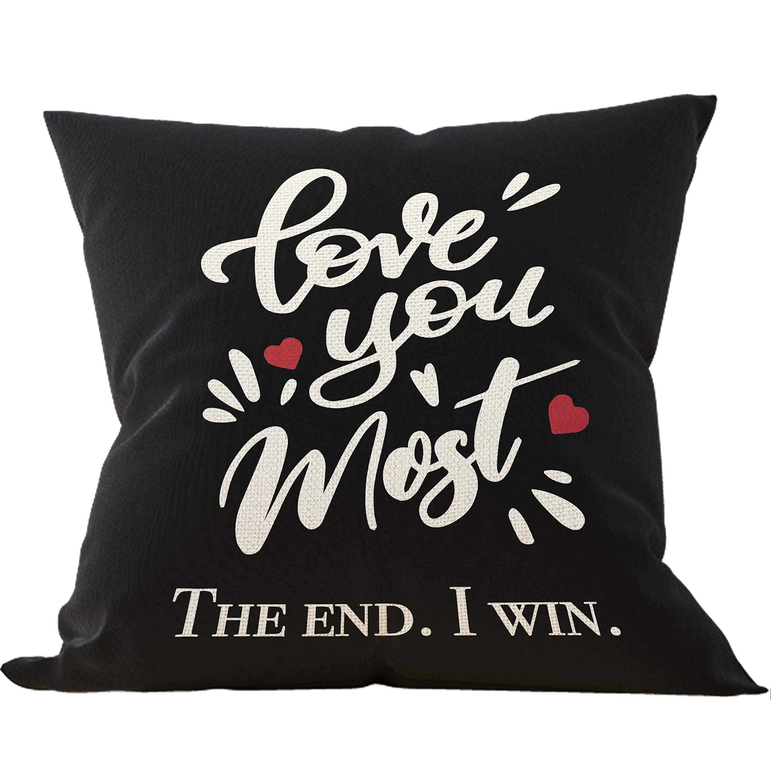 I Love You More Pillow Cover 18x18 - Romantic Gift for Couples | Valentine's Day, Anniversary