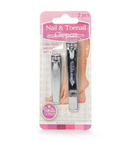 Premium Stainless Steel Nail & Toe Nail Clipper Set - 2 Piece Pack (Case of 144) - Durable Personal Grooming Tools for Home, Salon, and Travel Use