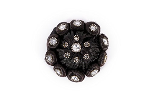 NAVMAV Artificial Juda Hair Bun for Brides & Wedding Hairstyles - Natural Black Hair Extension Bun Maker for Women & Girls (Pack of 1, Black Bun 19) - Perfect for Bridal Parties, Prom & Special Occasions
