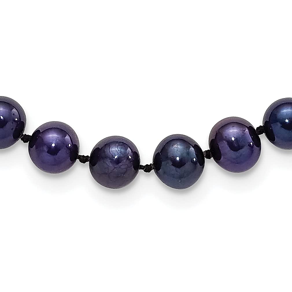 925 Sterling Silver 7mm Black Freshwater Pearl Necklace for Women - Elegant Pendant Charm Jewelry Gift for Her - Perfect for Weddings, Anniversaries & Special Occasions