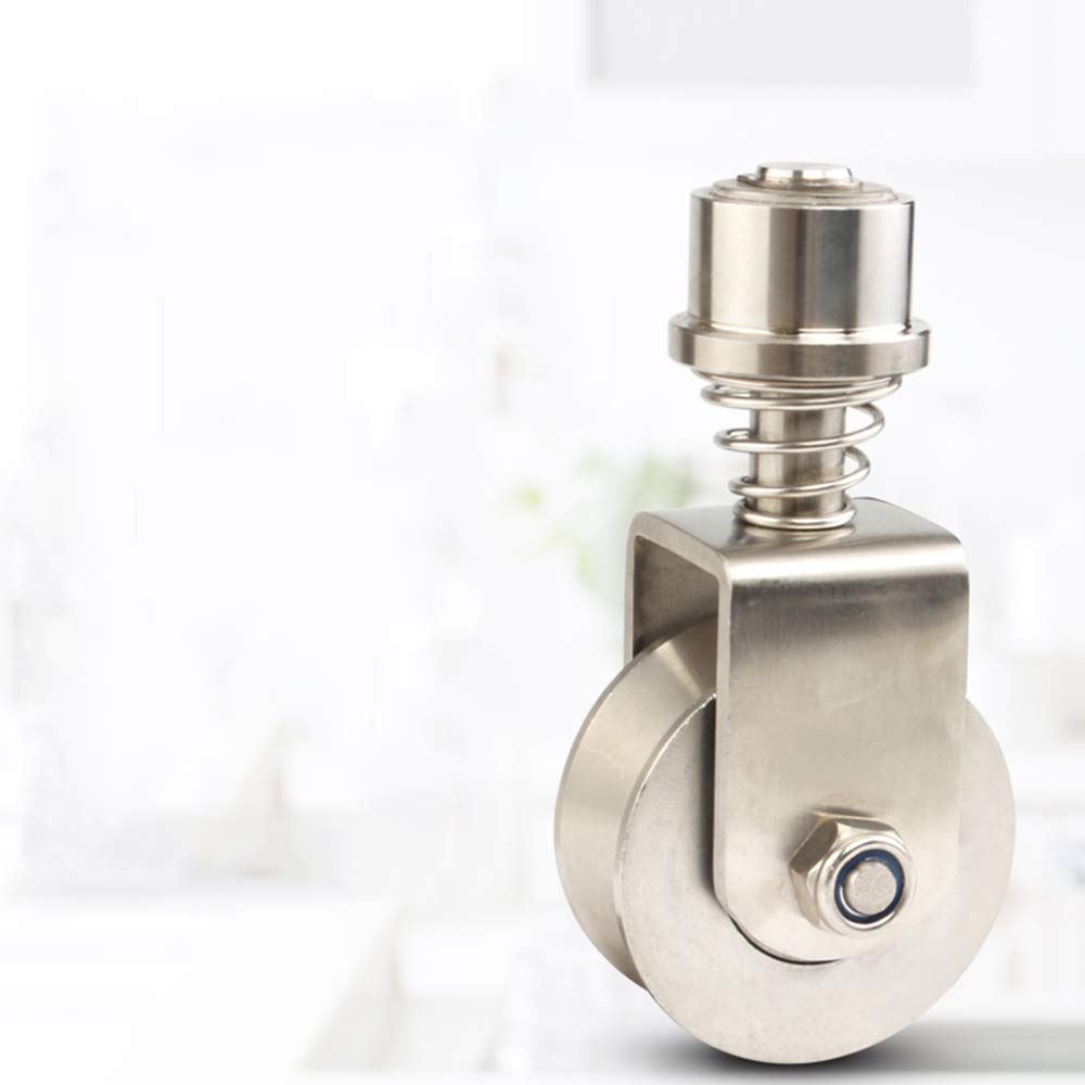 Heavy Duty Sliding Gate Wheels - Stainless Steel V Groove Caster with Spring Loaded Track - 68mm Rolling Gate Wheels (550 Lbs Capacity) - Perfect for Barn Doors, Driveway Gates & Industrial Applications