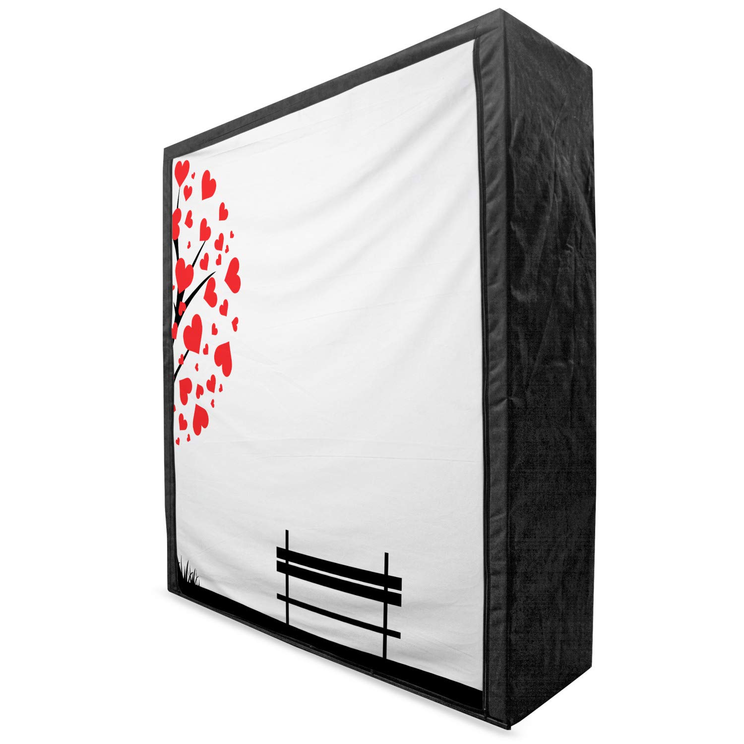 Ambesonne Portable Fabric Wardrobe with Tree & Heart-Shaped Leaves Design - 59