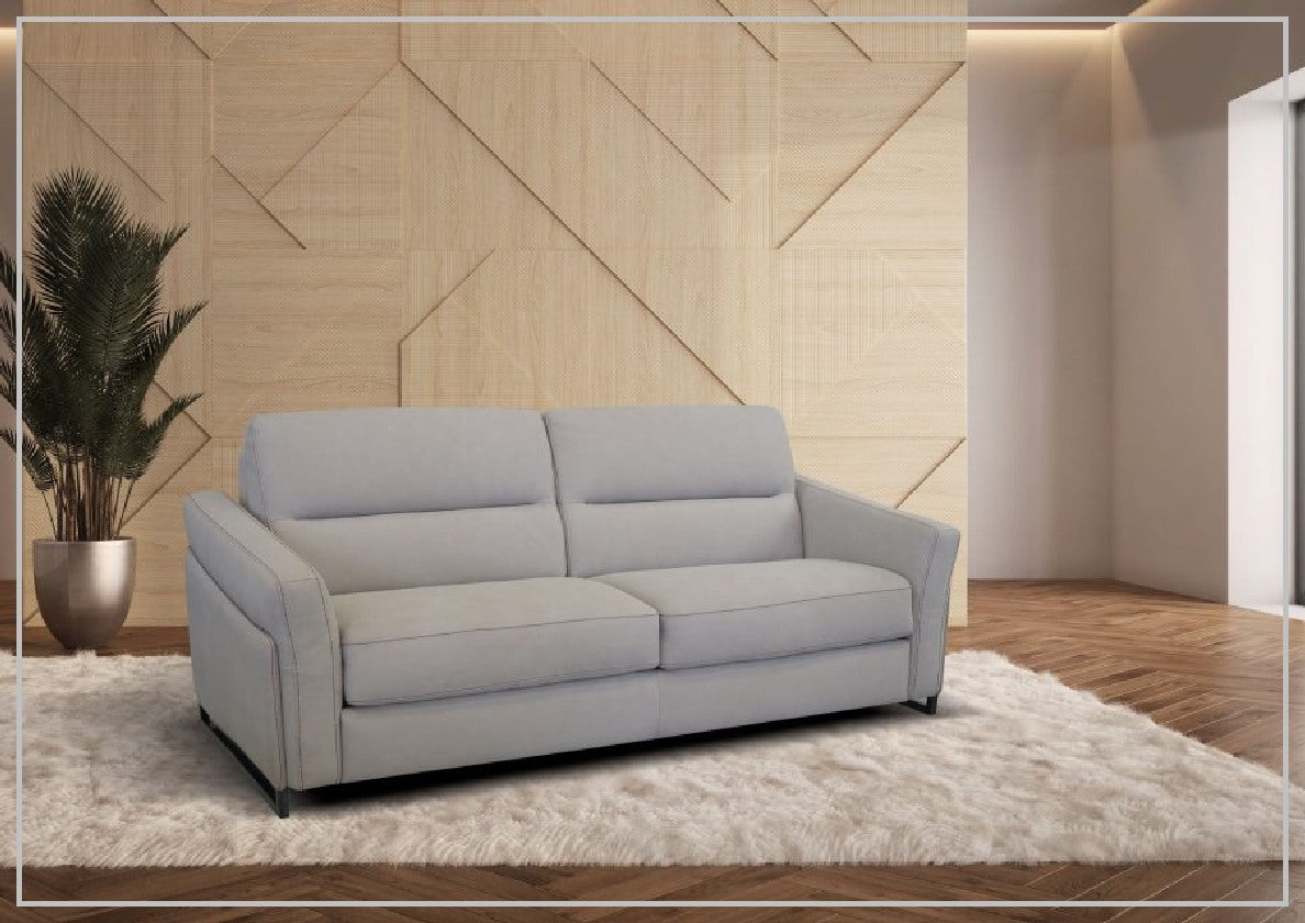Bracci Pompea Luxury Leather Maxi Sofa Bed - Queen Size Convertible Sleeper with Premium Genuine Leather for Living Room, Guest Room & Small Spaces