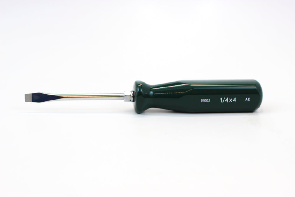 1/4 x 4 Inch Slotted Screwdriver - Durable Grip Handle for Electronics, Furniture & DIY Projects - Perfect for Home Repair and Professional Use