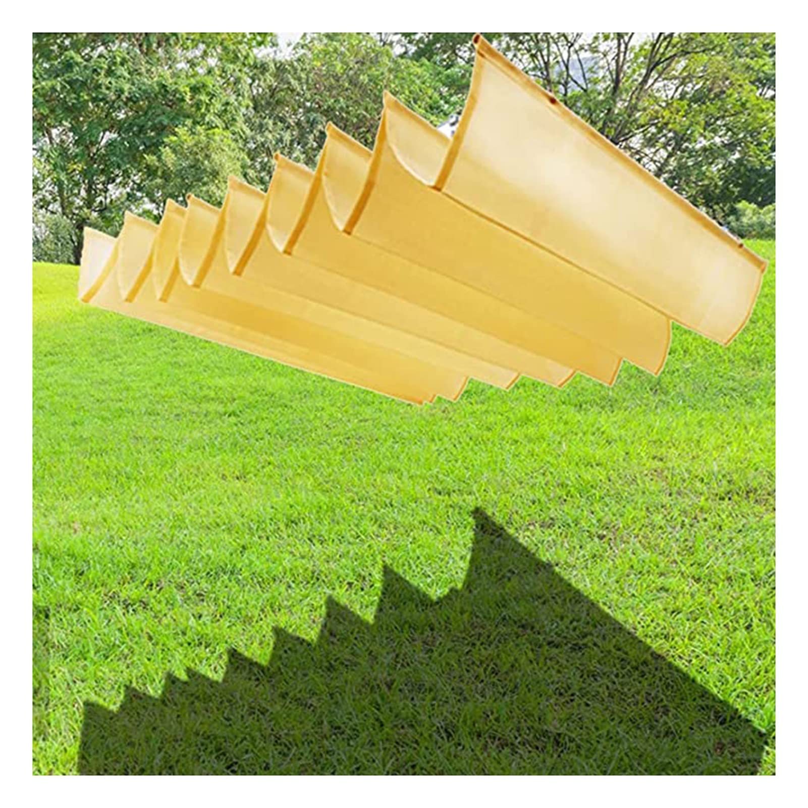Retractable Pergola with Wave Sun Shade Awning - Patio Sun Shelter for Garden, Porch & Yard (1.5x4m, Yellow) | Easy Slide Wire System, No Support Rod Needed | Perfect for Outdoor Relaxation & Entertaining