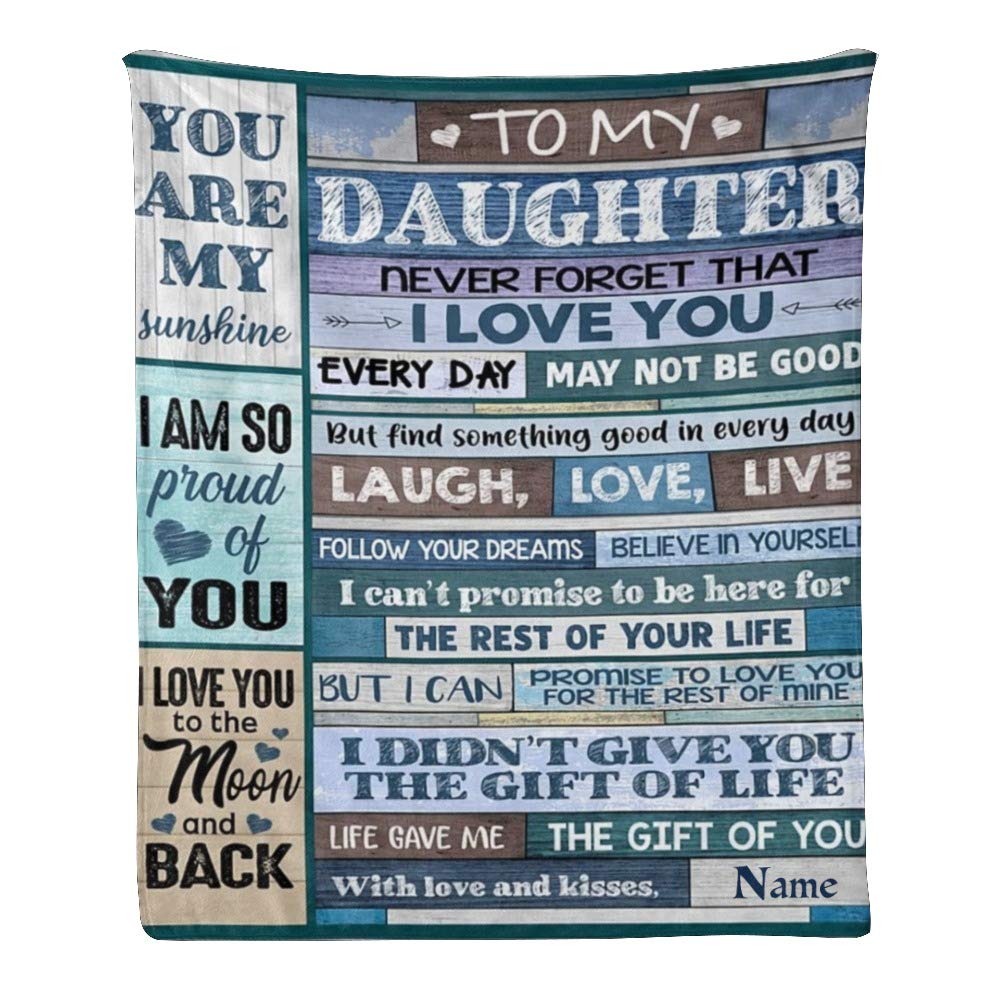 Custom Name Blanket - Personalized Fleece Throw Blanket for Daughter - Soft 50x60 Inch Gift Blanket - Perfect for Birthdays, Christmas & Cozy Family Moments
