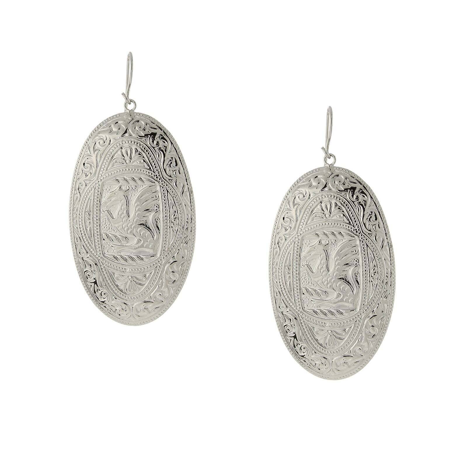 1928 Jewelry Magellan The Dragon Oval Drop Earrings - Vintage Inspired Dangle Earrings for Women, Perfect for Parties, Weddings & Special Occasions
