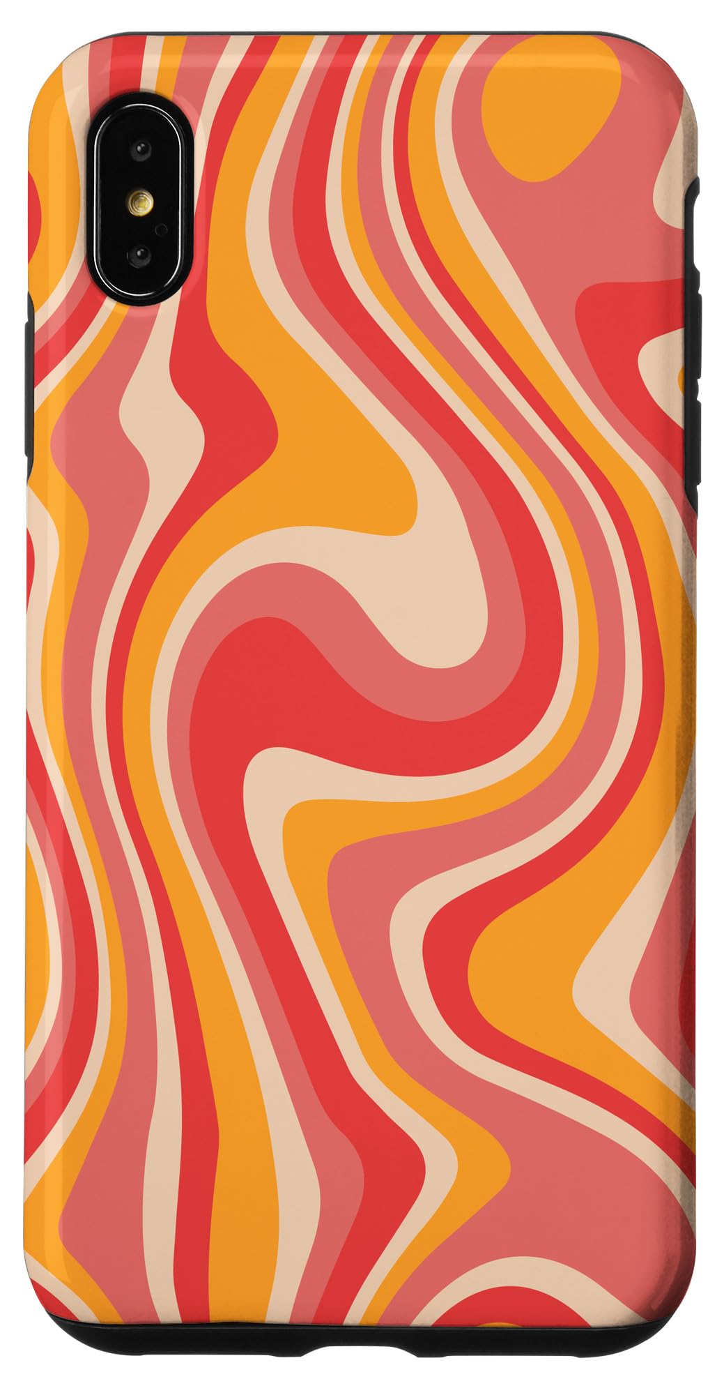 iPhone XS Max Retro Groovy Liquid Swirl Hippie 70's 80's Psychedelic Phone Case - Perfect for Music Festivals, Vintage Lovers, and Unique Style Enthusiasts