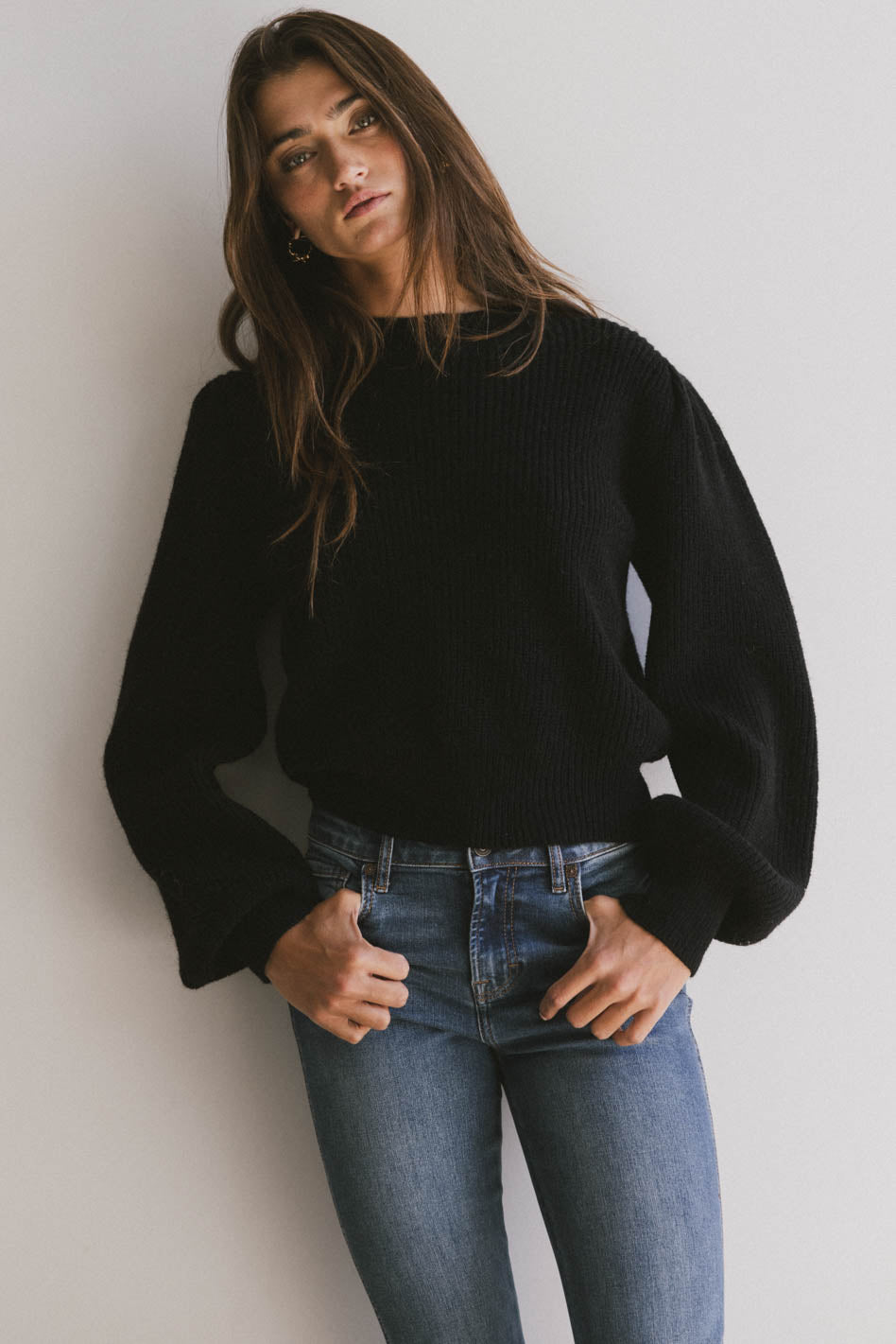 Black Amber Knit Sweater for Women - Cozy Winter Pullover | Perfect for Casual Outfits, Office Wear & Holiday Gatherings