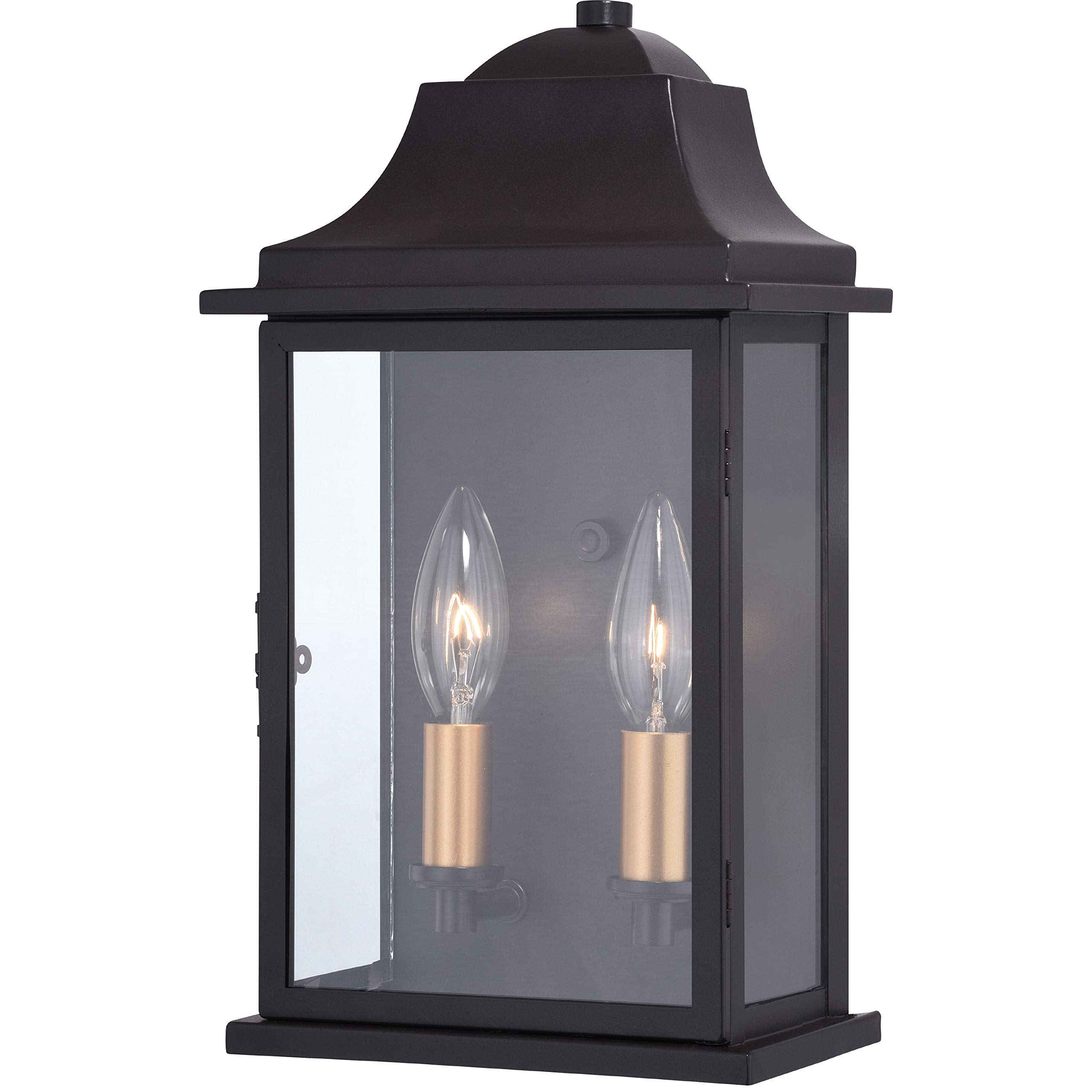 VAXCEL Bristol 2-Light Bronze Outdoor Wall Lantern with Clear Glass - Perfect for Porch, Patio, and Garden Lighting
