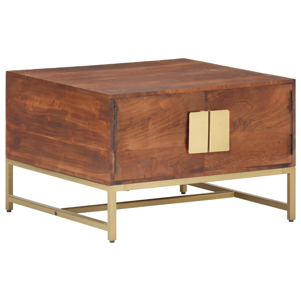 Solid Acacia Wood End Table - 26.4x26.4x17.7 Inch Honey Brown Side Table for Living Room, Bedroom & Office | Multi-Functional Coffee Table, Cocktail Table & Tea Table | Durable Kitchen & Dining Room Furniture