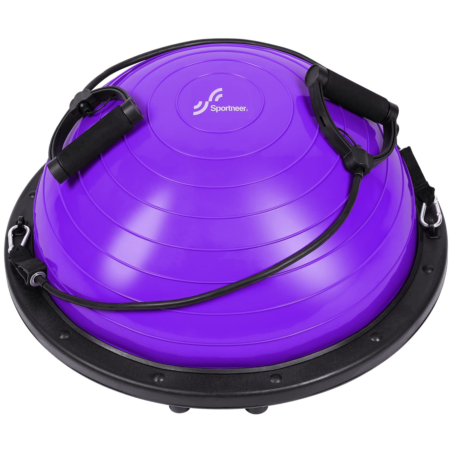 Sportneer Anti-Slip Half Yoga Ball with Resistance Bands & Pump - Stability Trainer for Core Workouts, Balance Exercises & Full-Body Training - Perfect for Home Gym, Physical Therapy & Fitness Enthusiasts