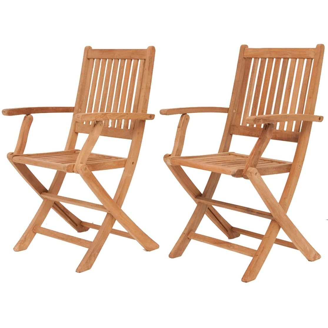 Premium 2-Piece Wooden Folding Armchair Set for Outdoor Patio, Garden, Backyard & Lawn - Durable & Comfortable Wood Furniture for Relaxing, Lounging & Entertaining