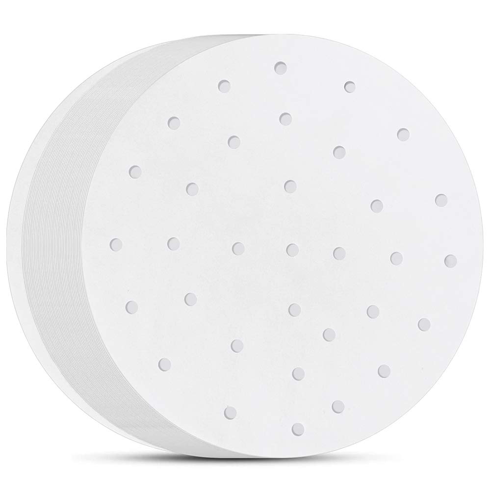 200 Pack 7 Inch Nonstick Air Fryer Liners - Parchment Paper for Air Fryer, Bamboo Steamer, Cooking & Baking - Perfect for Healthy Meals, Snacks & Party Food (5/6/8/9/10in Sizes Available)