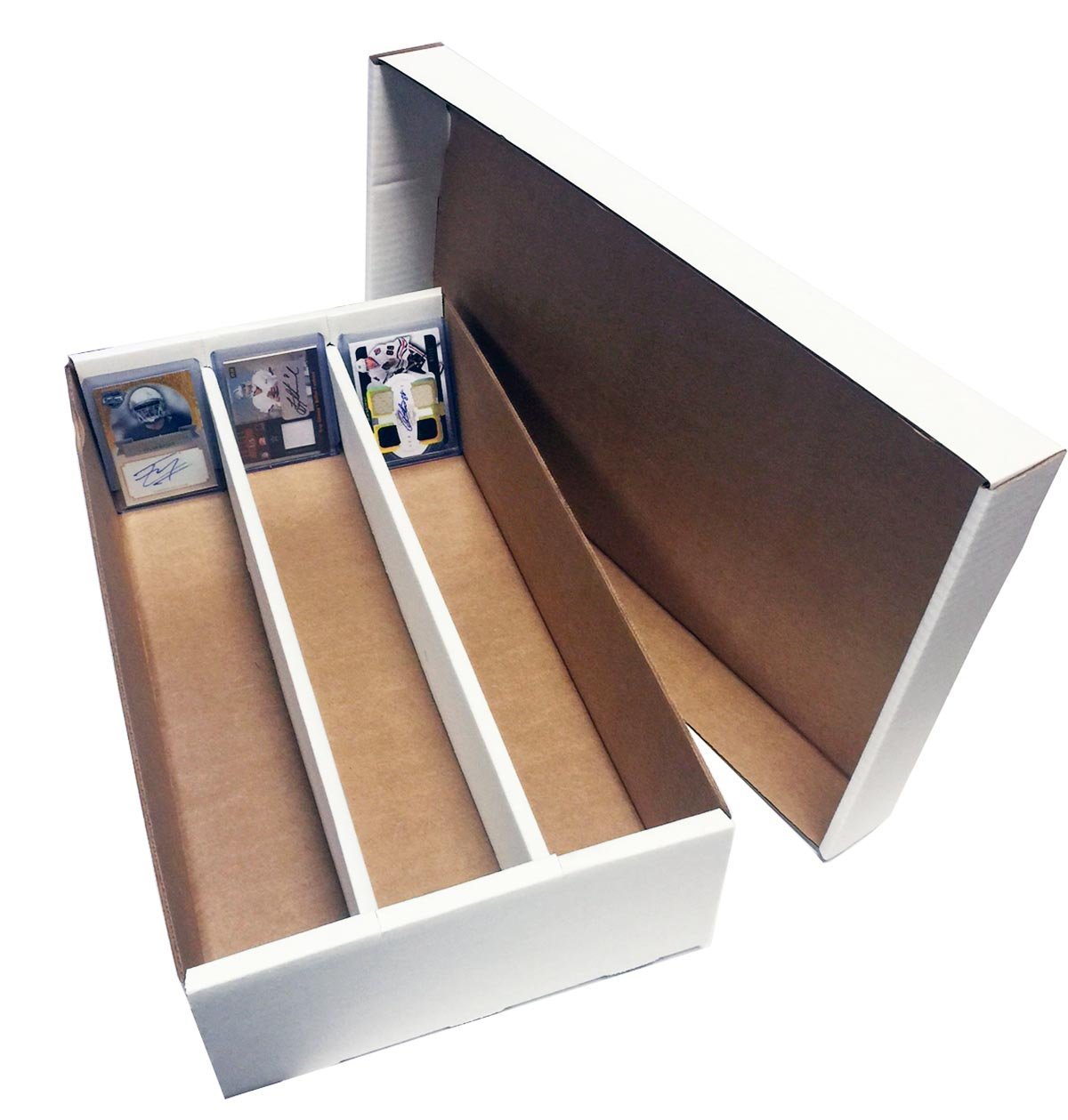 MAX PRO 25-Pack Super Shoe 3-Row Cardboard Storage Box (3000 Count) - Organize Baseball, Football, Basketball, Hockey, NASCAR Cards & Trading Cards - Perfect for Sports Memorabilia & Gaming Card Collectors