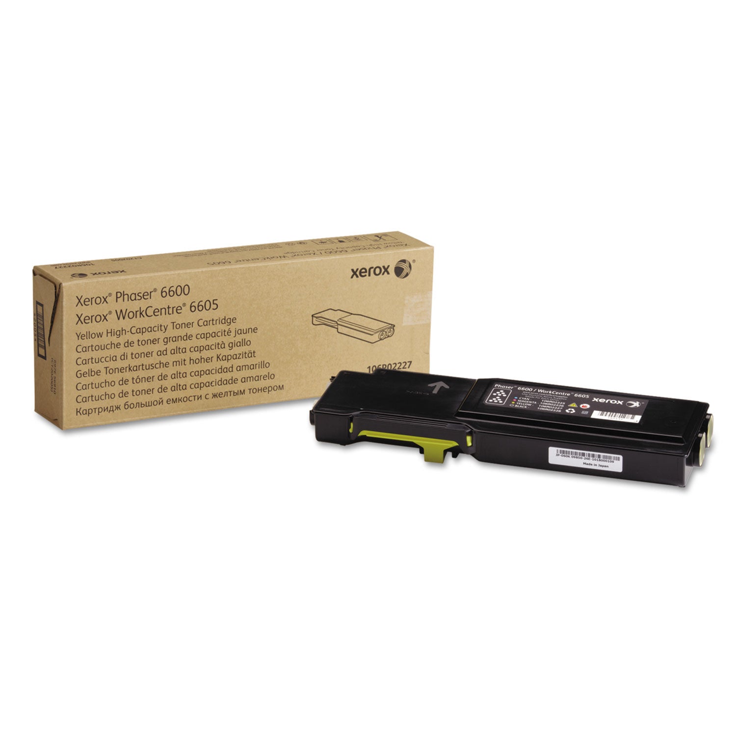 High Yield Yellow Toner Cartridge 106R02227 - 6000 Page Yield for Laser Printers | Ideal for Office & Home Printing