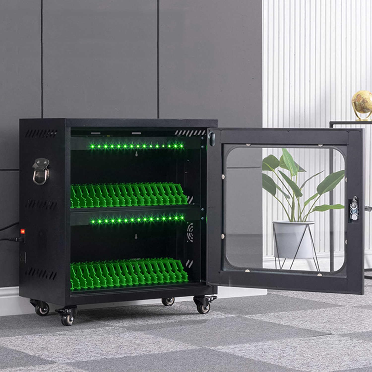30-Bay Chromebook Charging Cart for Classroom | Durable Mobile Laptop Storage Cart with Secure Charging Slots | Perfect for School Computer Labs & Tech Classrooms