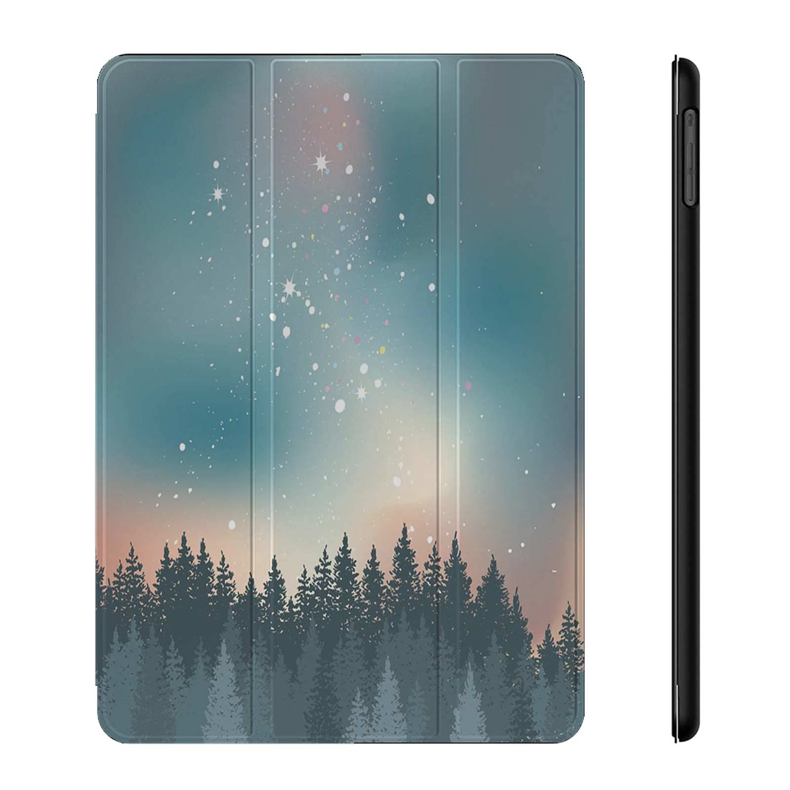 Slim Protective Trifold iPad Air 5/4 Case with Pencil Holder - Forest Night Sky Stars Design - 10.9 Inch iPad Air 2022/2020 Model - Perfect for Work, Study & Travel