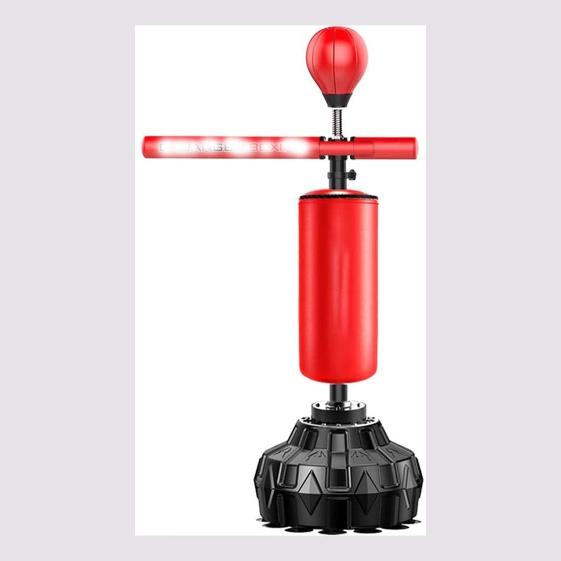 HAOSIZHEYU Adjustable Height Vertical Punching Bag with Stand - Boxing Training Equipment for Adults & Kids - Includes Sandbag, Stand & Boxing Gloves (Red) - Perfect for Home Gym, Martial Arts Practice & Fitness Training