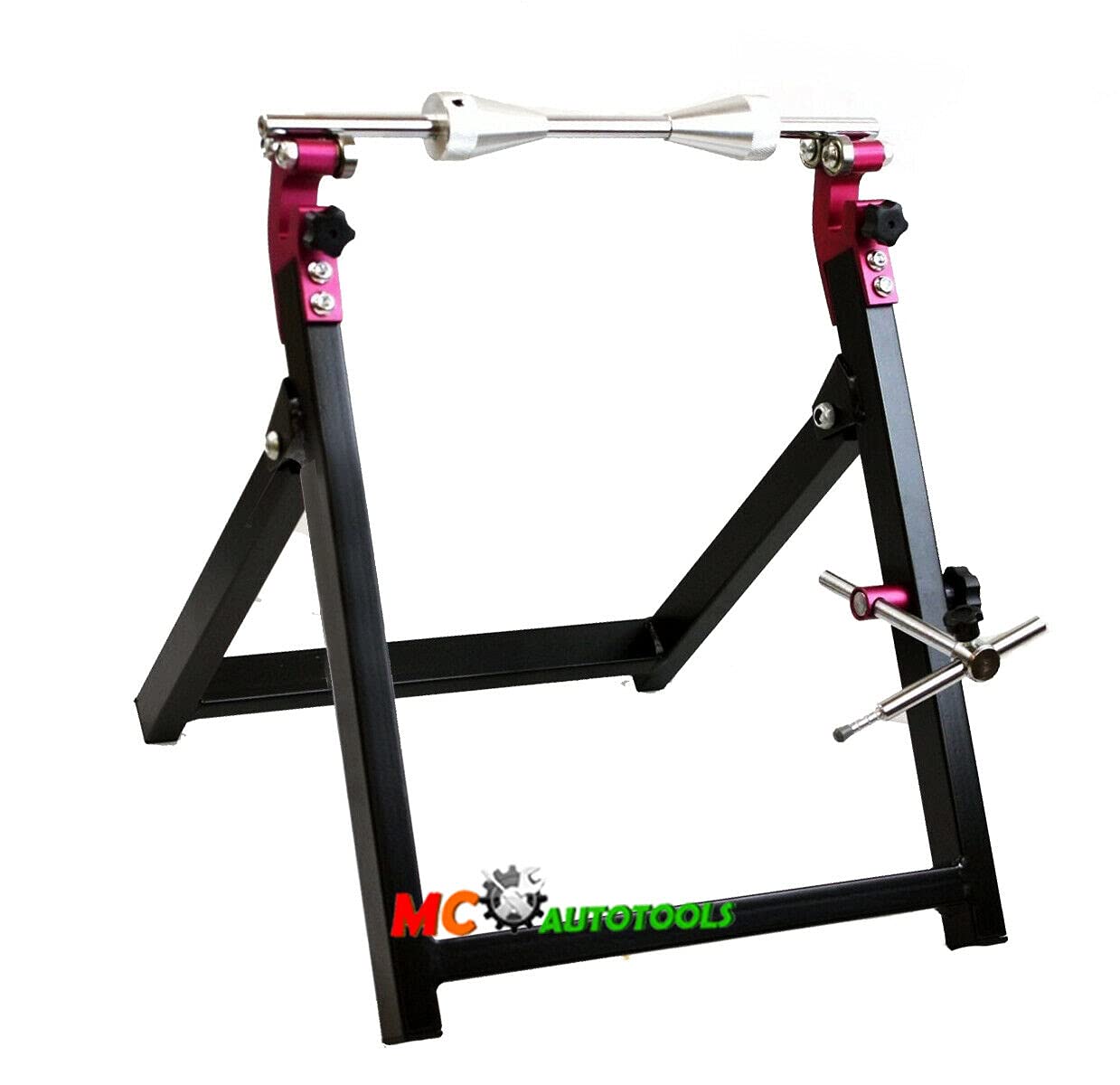 Professional Motorcycle Wheel Balancer & Truing Stand for MX, Street & Off-Road Bikes - Perfect for DIY Repairs, Garage Maintenance & Motorcycle Shop Use