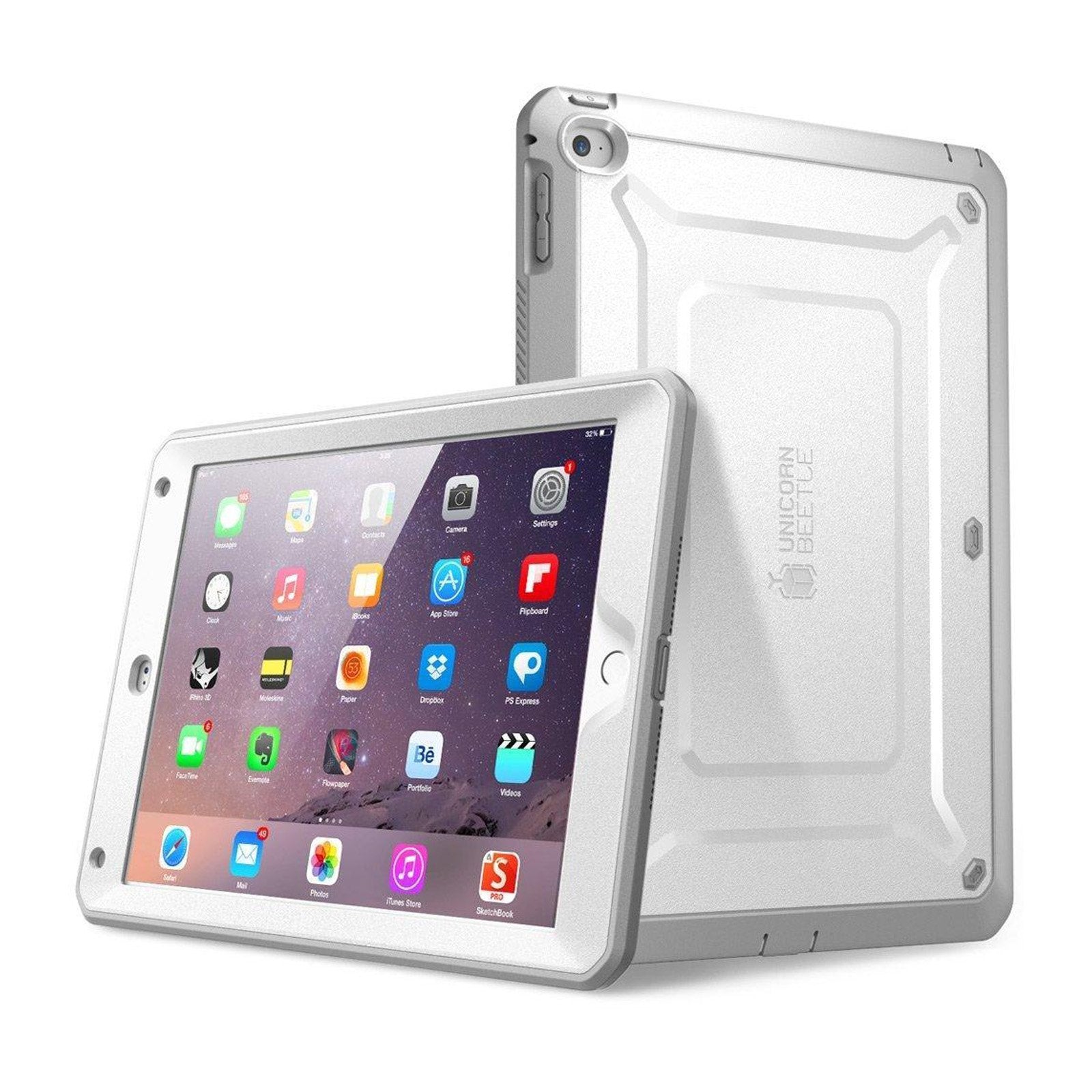 iPad Air 2 Unicorn Beetle Pro Full Body Protective Case - Shockproof & Scratch Resistant Cover with Screen Protector - Perfect for Work, Travel & Outdoor Activities (White)