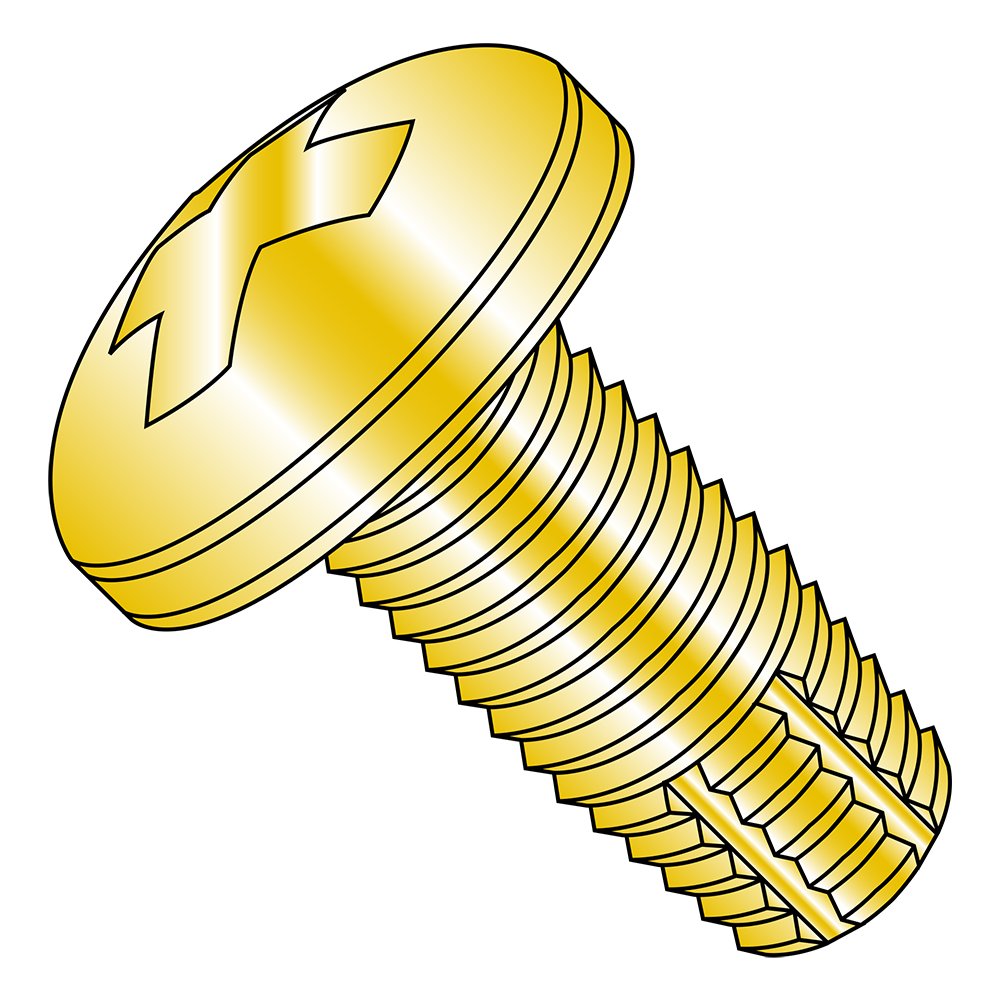 Small Parts 0608FPPY #6-32 Steel Thread Cutting Screw, 1/2