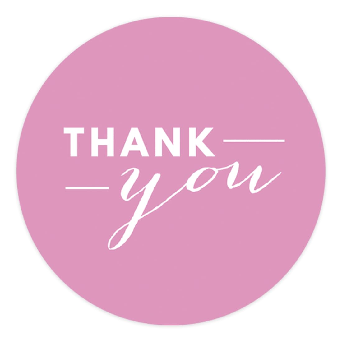 Andaz Press Circle Thank You Stickers - 40-Pack Pink Labels for Gift Wrapping, Party Favors & Craft Projects - Elegant Design for DIY, Scrapbooking & Event Decorations