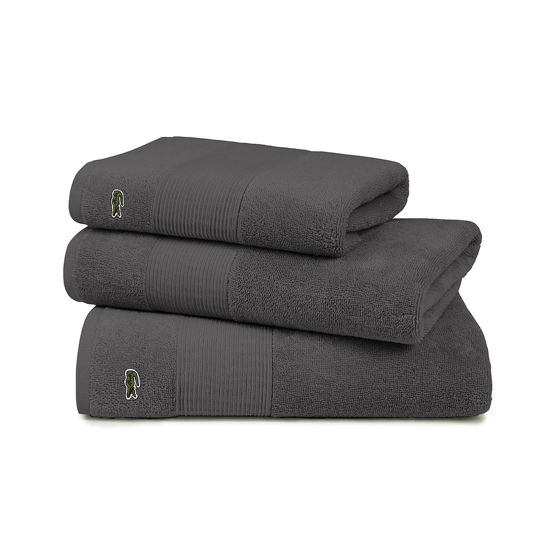 Lacoste LLECROCO Bitume 600gsm Premium Bath Towel Set - Ultra Soft & Absorbent Cotton Towels for Spa, Gym, Beach & Luxury Bathroom Decor