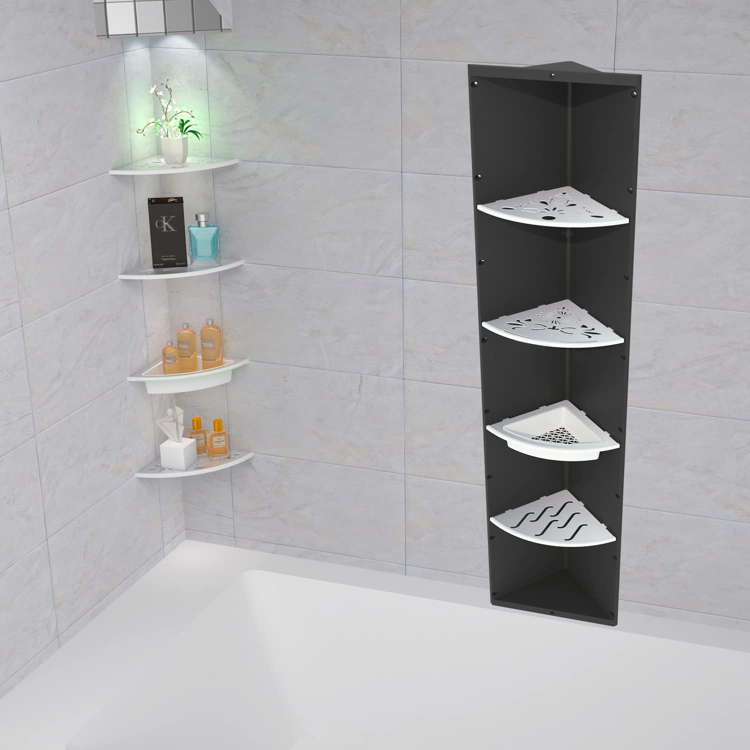 Large Corner Shower Shelf - Stainless Steel 304 Triangle Shower Niche 14X60 with 4 Shelves | Ready to Tile | Perfect for Bathroom Organization & Space Saving