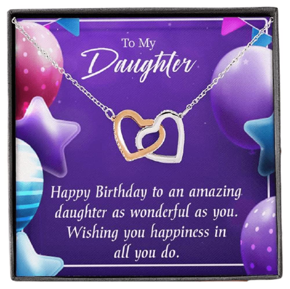 Personalized Daughter Necklace Gift - Surgical Steel Pendant with 'Make A Wish' Inscription - Perfect Birthday Gift for Daughter, Best Friend, or Loved One | Ideal for Birthdays, Mother's Day, Graduation & Special Occasions